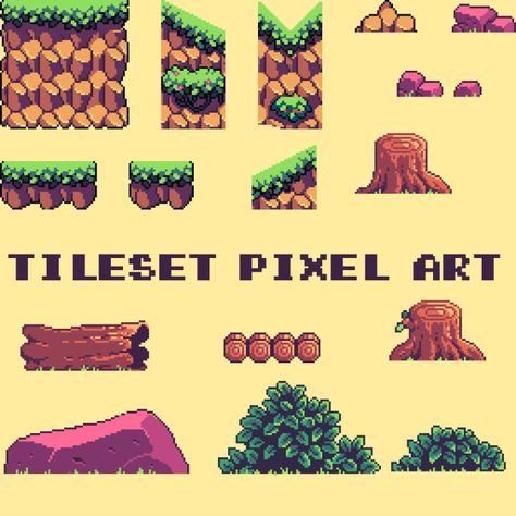 create 8x8, 16x16, 32x32, 64x64 pixel art tileset 64x64 Pixel Art, Pixel Tileset, Pixel Art Tileset, Game Art, Pixel Art, Art Inspo, 10 Things, Quick Saves, Design