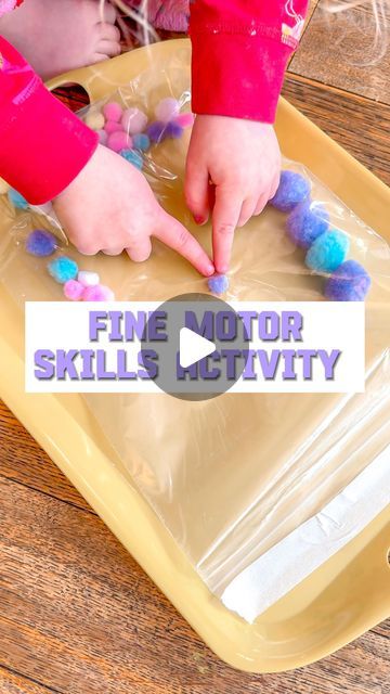 Learn to play, play to learn🐛 on Instagram: "A super simple fine motor skills activity!  This activity is great for concentration and puzzle solving💜  And it took all of 2 minutes to set up!   Follow along for playtime activities⚽️  #finemotorskills #finemotor #puzzlesolving #kidsactivities #childdevelopment #pompom #crafty #kidsactivitiesathome #easyprep #kidscraftstagram #earlyyears" Fine Motor Activity For Toddlers, Fine Motor Skills Activities For Kindergarten, Fine Motor Skills Activities Preschool, Fine Motor Skills For Preschoolers, Fine Motor Skills For Toddlers, Fine Motor Activities For Toddlers, Aba Ideas, Grandchildren Activities, Toddler Fine Motor Activities