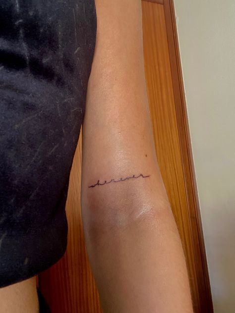 Fine Line Tattoos Arm, Line Tattoos Arm, Word Arm Tattoo, Line Arm Tattoo, Fine Line Arm Tattoo, Word Tattoos On Arm, Fine Line Tattoo, Small Arm Tattoos, Line Tattoo