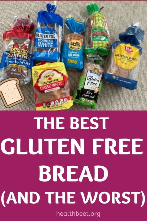 Finding the best gluten free bread can be hard. That's why we have done it for you. Learn more about Gluten Free Bread, the best and worst! Gluten Free Bread Brands, Healthy Gluten Free Bread, Health Beet, Gluten Free Shopping List, Wheat Free Bread, Gluten Free Rolls, Schar Gluten Free, Dairy Free Bread, Homemade Gluten Free Bread