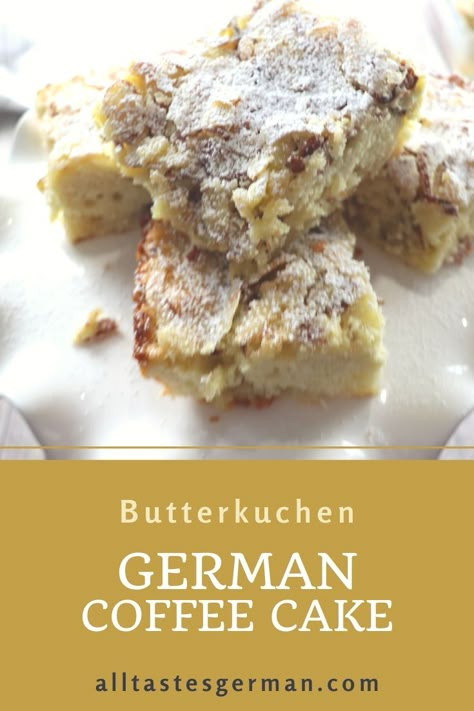 German Cream Cake, German Kugan Recipe, German Crumb Cake, German Coffee Cake Recipe, Easy German Dessert Recipes, German Almond Cake, German Baked Goods, Coffee Cakes Recipes Best, German Muffins