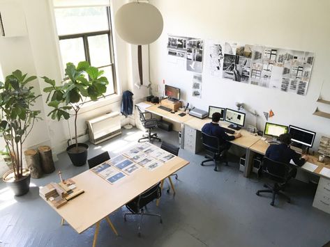 Open Office Design, Ruangan Studio, Small Office Design Interior, Design Studio Workspace, House New York, Design Studio Office, Small Office Design, Concrete Interiors, Office Space Design