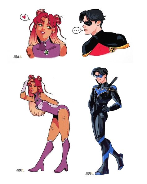 Nightwing And Starfire Halloween, Night Wing And Starfire Fanart, Star Fire X Nightwing, Starfire And Robin Fanart Kiss, Kori X Nightwing, Starfire And Nightwing Fan Art, Star Fire Art, Star Fire X Robin, Starfire And Nightwing Costume