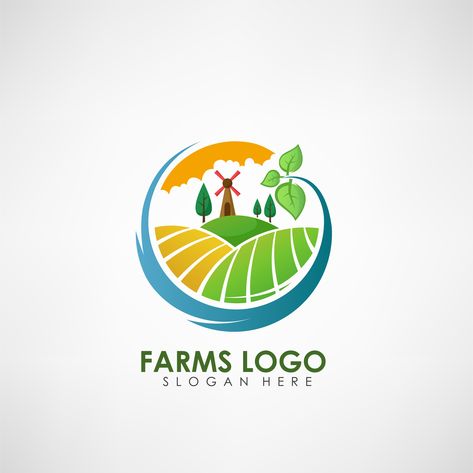 Environment Logo, Fruit Logo, Free Icon Set, Farm Logo, Logo Project, Tree Logos, Creative Flyers, Hand Logo, Illustration Style