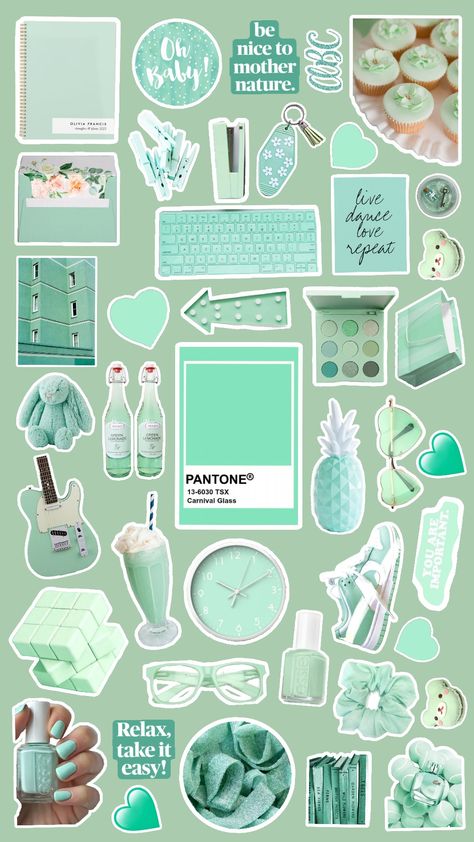 mint aesthetic stickers for journaling #mint #green #aesthetics #stickers #scrapbooking Green Mint Aesthetic, Aesthetic Mint Green, Cute Backgrounds Aesthetic, Aesthetics Stickers, Mint Office, Aesthetic Mint, Choco Cat, Green Lemonade, Stickers For Journaling