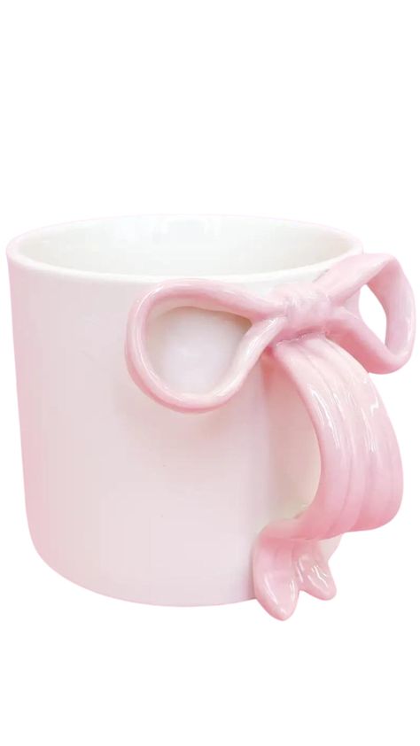 Add a touch of sweetness to your morning routine with this cute mug! Microwave Safe Hand Wash Only 15oz Coquette Things To Buy, Girly Stuff Aesthetic, Cute Ceramic Ideas, Bow Mug, Mug Ceramic Ideas, Ceramic Mug Ideas, Mug Shapes, Cute Ceramic Mugs, Kawaii Mugs