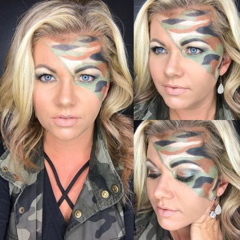 Army Face Paint, Military Makeup, Army Makeup, Camo Makeup, Camouflage Face Paint, Camo Face Paint, Carnaval Makeup, Makeup Boutique, Face Paint Ideas