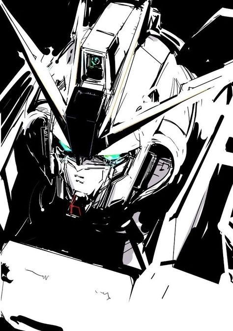 Gundam Profile Picture, Gundam Black And White, Gundam Pfp, Mecha Art, Logo Game, Gundam Wallpapers, Cool Robots, Gundam Art, Black And White Wallpaper