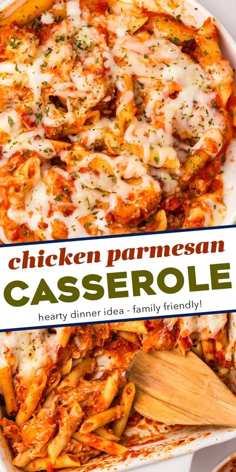 Chicken And Pasta Casserole, Turkey Casseroles, Comforting Food, Italian Chicken Pasta, Frozen Chicken Recipes, Parmesan Casserole, Flexitarian Recipes, Chunky Chef, Chicken Parmesan Recipe