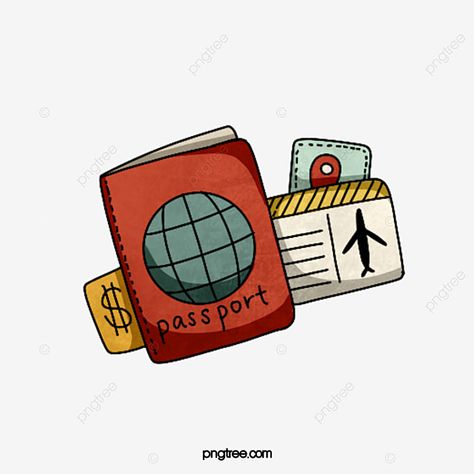 Cute Travel Drawings, Travelling Clipart, Cartoon Traveling, Passport Drawing, Passport Illustration, Cartoon Hot Air Balloon, Passport Size Photo, Travel Clip Art, Sky Clipart