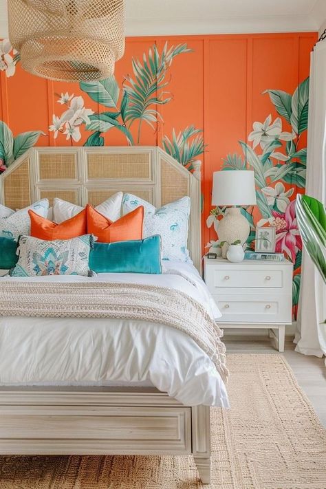 Hawaiian Bedroom Ideas, Victorian Living Room Decor, Hawaiian Bedroom, Budget 2024, Coral Bedroom, Summer Room Decor, Hawaiian Girl, House Bedroom Ideas, Fresh Bedroom