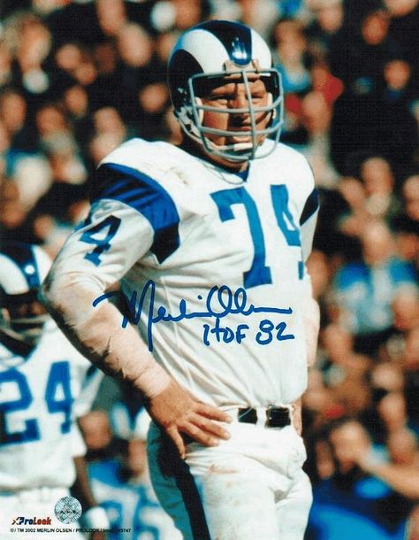 Merlin Olsen LA Rams Ebay Logo, Merlin Olsen, American Football League, Rams Football, Nfl Football Players, La Rams, Football Photos, Sports Images, Red River