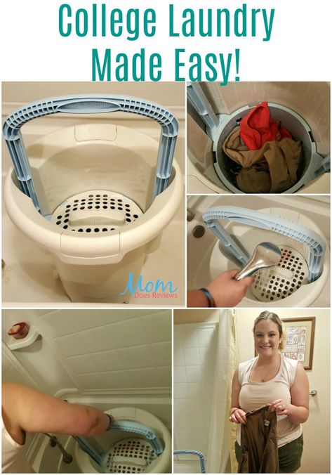 College Laundry Made Easy Diy Clothes Washer, Organizing Ideas Home, Laundry By Hand, Camping Washing Machine, Portable Clothes Washer, Home Cleaning Routine, College Laundry, Mini Washer, Home Oasis