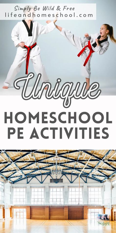 Unique away from home homeschool PE activities! Think-outside-the box with by using competitive kid sports and physical education ideas with this fun list of the best homeschool PE ideas for your homeschool PE class! Home School Physical Education, Homeschool Pe Curriculum, Pe Homeschool, Homeschool Pe Ideas, Homeschool Physical Education, Gym Class Ideas, Homeschool Preschool Schedule, Homeschool Games, Kindergarten Homeschool Curriculum