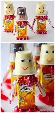 Valentine Snacks For Kids, School Snacks Ideas, Robot Snacks, Kids School Snacks, Snacks For Kids To Make, Valentine Robot, Valentine Snacks, Smarties Chocolate, Morning Snacks