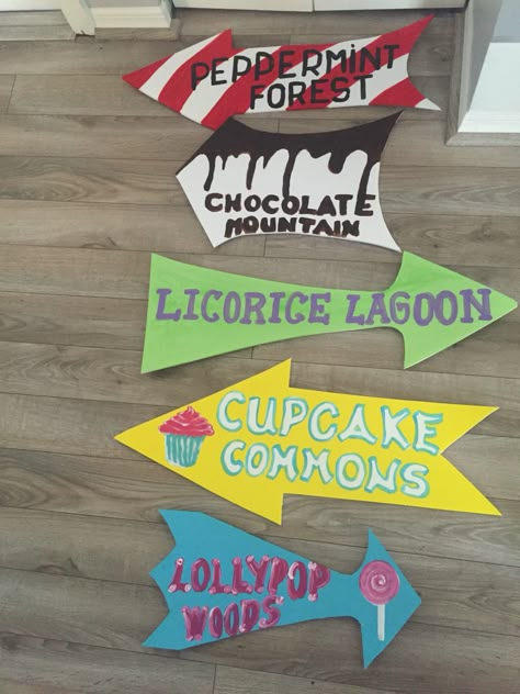 Candy Office Decorations, Office Candy Land Decorations, Easy Candyland Decorations, Candy Land Theme Room, Diy Candy Tree Decorations, Candy Land Themed Parade Float, Candy Classroom Decorations, Candy Land Hoco Theme, Candy Land Board Game Decorations