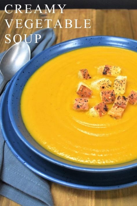 Vegetable Soup Puree Recipe, Vegetables Cream Soup, Vegetable Cream Soup Recipe, Creamy Soup Recipes Liquid Diet, Vegetable Soup Creamy, Vegetable Soup Blended, Vegan Soft Foods After Surgery, Pureed Veggie Soup, Blended Vegetable Soup Recipes