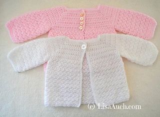 Ravelry: Designs by LisaAuch Crochet Baby Cardigan Free Pattern, Cardigan Til Baby, Baby Cardigan Pattern Crochet, Crochet Baby Sweater Pattern, Newborn Crochet Patterns, Crochet Baby Sweaters, Baby Cardigan Pattern, Crochet Baby Sweater, Baby Sweater Patterns