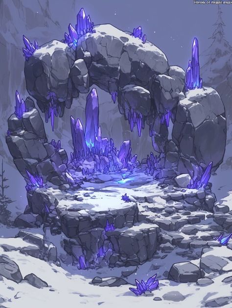 Crystal Cavern (Location) —day 5 Stalagmites And Stalactites Art, Crystal Cave Concept Art, Crystals Digital Art, Crystal Cave Fantasy Art, Crystal Cave Aesthetic, Crystal Cave Art, Crystal Digital Art, Cave Concept Art, Crystal World