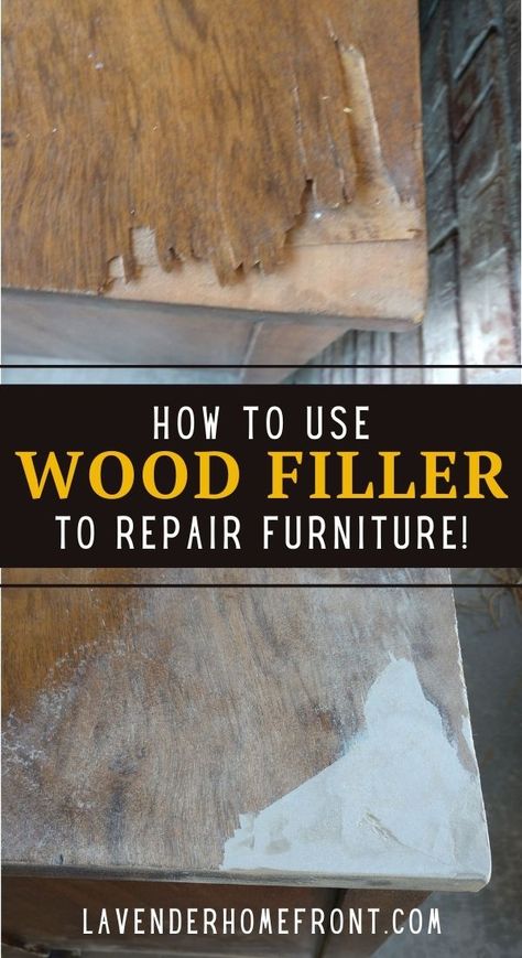 How To Repair Wood Furniture, Simple Furniture Renovation, Peeling Veneer Furniture, Weather Proofing Wood Furniture, How To Fix Gouges In Wood Furniture, Filling In Carving Wood Furniture, Wood Filler Before And After, Fixing Wood Furniture, Fix Chipped Wood Furniture