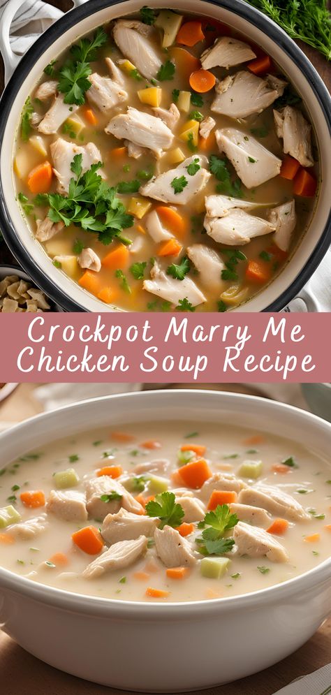 Crockpot Marry Me Chicken Soup Recipe | Cheff Recipes Chicken Soup In Crock Pot, Crockpot Chicken Soup Recipes Slow Cooker, Marry Me Chicken Soup Crock Pot, Marry Me Soup, Chicken Crock Pot Soup, Marry Me Chicken Soup, Slow Cooker Chicken Soup Recipes, Chicken Soup Crock Pot, Crockpot Marry Me Chicken