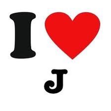 I Love J, Letter J, I Love, Red, Black