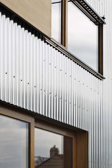 Landscape House, Tin House, Metal Facade, House Cladding, Warehouse Design, Metal Cladding, Metal Siding, Corrugated Metal, Design Exterior