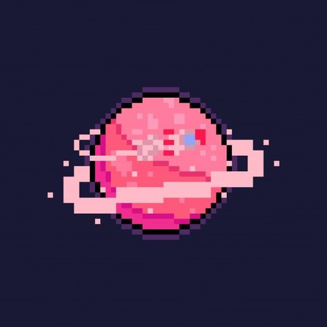 Pixel art cartoon pink planet with rocke... | Premium Vector #Freepik #vector #character #cartoon #vintage #space Pixel Space Art, Planets Pixel Art, Pixel Art Sci Fi, Pixel Art Profile Picture, Planet Pixel Art, Space Widgets, Star Pixel Art, Space Pixel Art, Pixel Art Cartoon