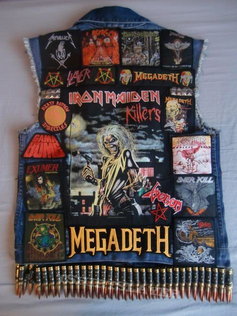 Battle Vest Ideas, Battle Jacket Ideas, Metal Vest, Vest Ideas, Battle Vest, Battle Jackets, Viking Metal, Metal Jacket, Heavy Metal Fashion