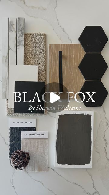 Tara Nelson on Instagram: "Black Fox by Sherwin Williams 🖤  Is Black Fox really black or a deep charcoal brown? It has been called many different things, but I just call it fabulous!  So if you are in the mood for bold, then here is a color for your consideration! It is a black with warm greige undertones which makes it warmer and less stark than other black paint colors. I think Black Fox by @sherwinwilliams is the perfect way to make a statement! It is really beautiful on cabinets and doors, but lovely on trim, exteriors, and furniture as well!  Tile Seen Here:  Celine 4” Hexagon Matte Porcelain Floor & Wall Tile in Black from @bedrodianstile   Prati 1” x 12” Honed Porcelain Mosaic in Calacatta Borghini Warm from @bedrosianstile  Cabinetry Colors Seen Here: Iron Ore by @sherwinwilliams Sw Black Fox Exterior, Porcelain Sherwin Williams, Iron Ore Wall Color, Black Bean Sherwin Williams, Black Fox Sherwin Williams Exterior, Tricorn Black Color Palette, Urban Bronze Color Palette, Iron Ore Sherwin Williams Exterior, Black Fox Sherwin Williams