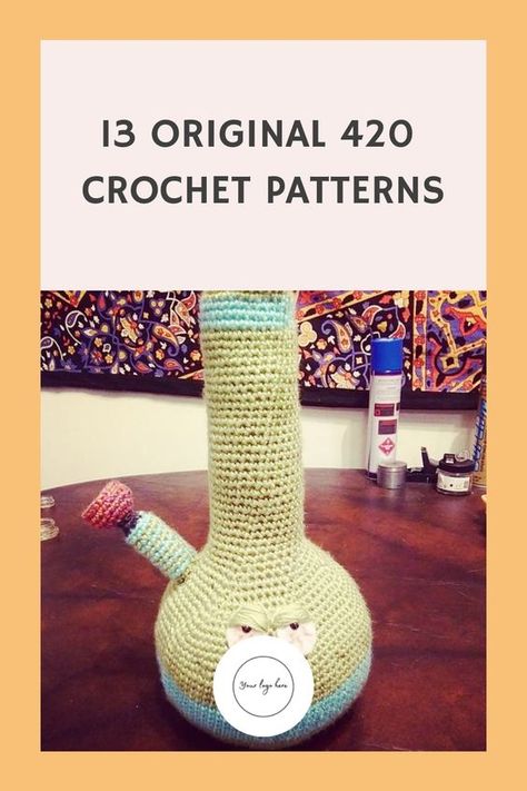 Show your love for 420 with these cool and original crochet patterns. Free Crochet Patterns Scrap Yarn, Crochet Stash Jar Bear, Spiritual Crochet Patterns Free, Spiritual Crochet Ideas, Crochet Stash Jar Pattern Free, Free Scrap Yarn Crochet Projects, Trippy Crochet Pattern, Crochet Patterns For Stoners, Crochet Bong Amigurumi Free Pattern