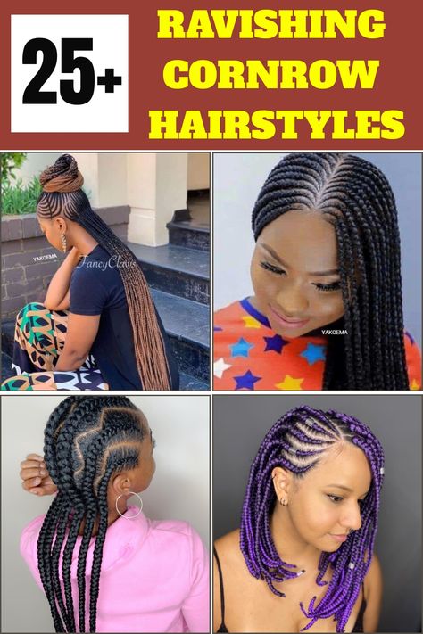 RAVISHING CORNROW HAIRSTYLES Corn Braids Black Women, Layer Cornrows Braids, 5 Cornrows Braids, Women Cornrow Hairstyles, Corn Roll Styles, Cornrolls Hairstyles Braids For Women, Cornrolls Hairstyles Braids, Corn Row Braids Black Women, Half Cornrows Half Box Braids