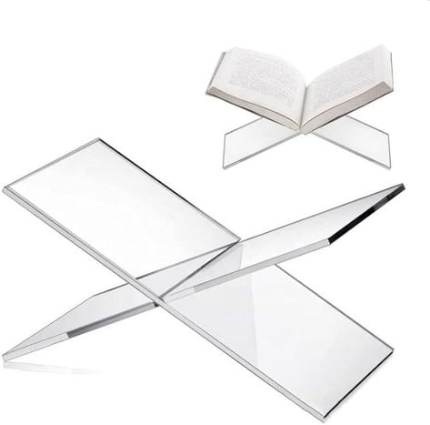 Amazon.com : Clear Acrylic Book Holder, Large Open Book Display Stand for Cookbook Art Book Bible Textbook Magazine, 2-Piece Reading Book Stand for Coffee Table, Desk, Kitchen Counter, 6" x 11" x 6" (Regular) : Office Products Book Display Table, Open Book Display, Book Display Stand, Desk Kitchen, Book Holder, Book Stand, Coffee Table Desk, Book Holders, Book Stands