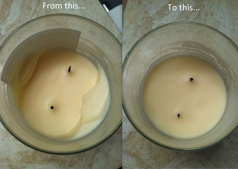 How to fix candle tunneling to make your candles last longer! Doing this RIGHT now to get my Mistletoe and Holiday Bayberry going :) Essential Oils For Candles, Candle Tunneling, Make Homemade Candles, Candle Hack, Hand Dipped Candles, Diy Candles Scented, Candle Making Business, Old Candles, Candle Craft