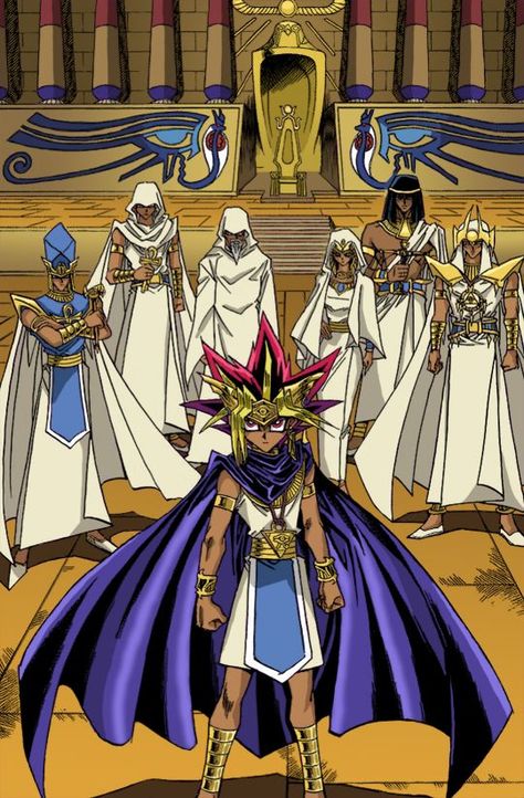 Pharaoh Atem and his court Atem Yugioh, Battle City, Yugioh Collection, Yugioh Yami, Yugioh Monsters, Yugioh Cards, Rare Pictures, Ghost Rider, Yu Gi Oh