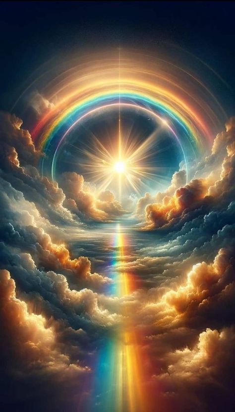 Rainbow In Sky, Rainbow Wallpaper Backgrounds, Sun And Rainbow, Whatsapp Wallpaper Cute, Rainbow Clouds, Heaven Art, Beautiful Art Pictures, Rainbow Wallpaper, Cool Wallpapers Art