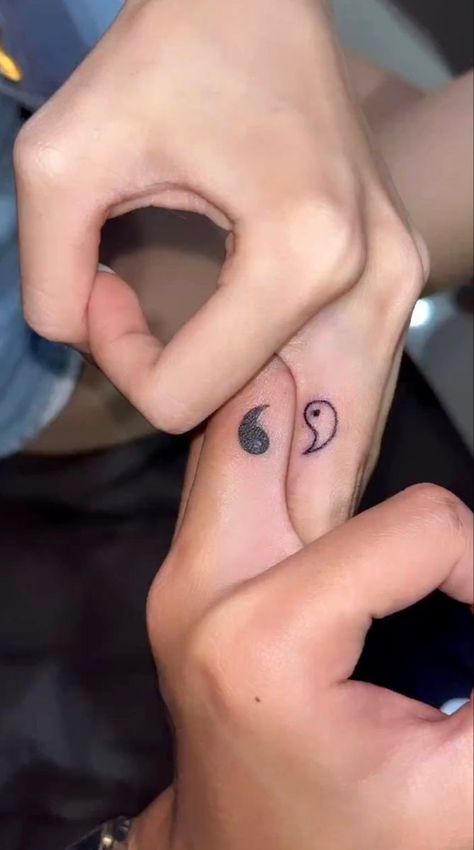 Anniversary Tattoo, Balance Tattoo, Flower Spine Tattoos, Ying Yang Tattoo, Matching Friend Tattoos, Crazy Tattoos, Yang Tattoo, Bestie Tattoo, Yin Yang Tattoos