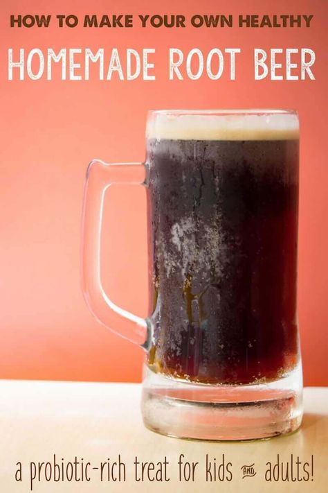 Homemade Root Beer, Fermentation Station, Root Beer Recipe, Homemade Rootbeer, Fermented Drinks, Homemade Soda, Probiotic Drinks, Wellness Mama, Fermentation Recipes