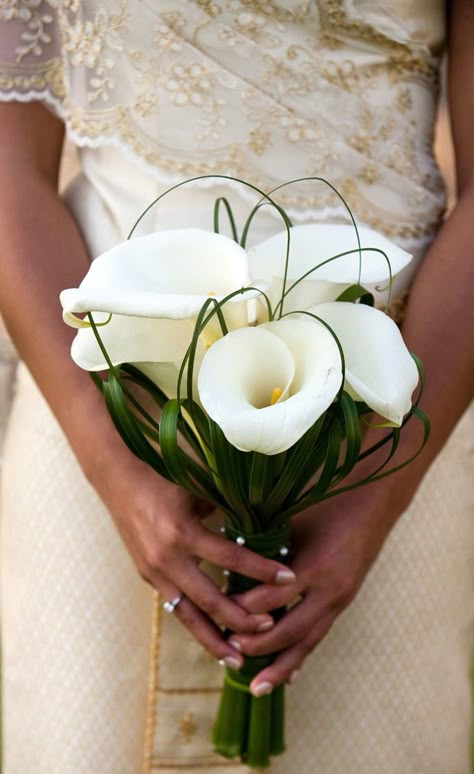 Ideas for You to Choose Lilies Wedding Bouquet | Lilies are sensitive and impressive flowers. If you consider them your favorite flowers then I am sure that you will choose them for your wedding bouquet without fear. The wedding bouquet is a very important accessory when it comes about your wedding outfit. The wedding bouquet can make you look feminine and romantic and if it is well chosen then it can make any dress shine. lilies wedding bouquet, floral arrangements, calla lilly, wedding centerp Calla Lillies Bouquet, Bouquet Business, White Calla Lily Bouquet, Lilies Wedding, Calla Lily Bridal Bouquet, Lily Bridal Bouquet, Calla Lily Bouquet Wedding, Unique Wedding Bouquet, Simple Wedding Bouquets