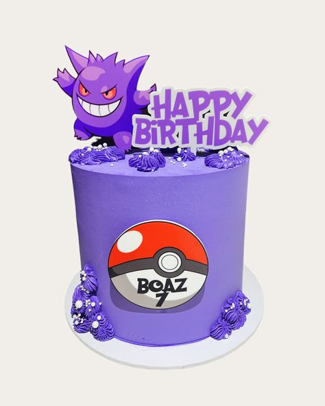 #gengar #pokemon #birthdaycakeideas #purple #cake #cakedesigner #cakeideas #pokecake Gengar Cake Ideas, Gengar Birthday Cake, Gengar Cake, Happy Birthday Pokemon, Pokémon Birthday, Pokemon Lugia, Pokemon Ideas, Birthday 10, Pokemon Mewtwo