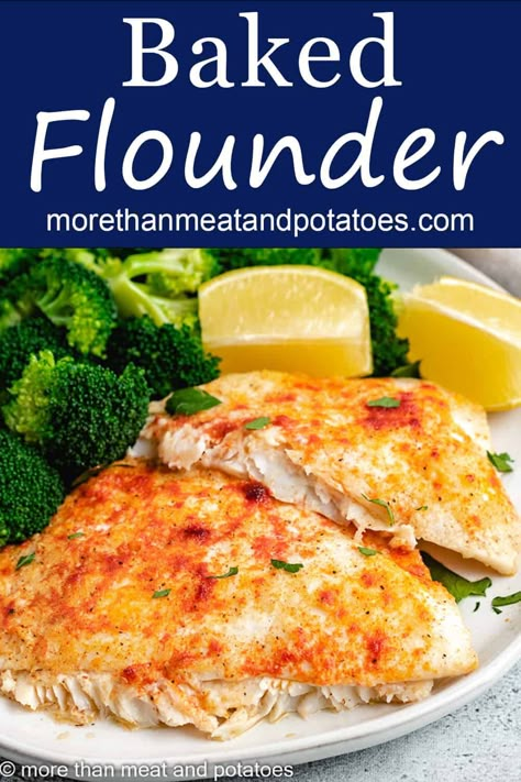 Baked Flounder Recipe with Lemon Garlic Butter Baked Flounder Recipes, Flounder Recipes Healthy, Flounder Fillet Recipes, Crusted Flounder, Flounder Fish Recipes, Wilmington Beach, Flounder Recipes, Strawberry Recipe, Recipe With Lemon