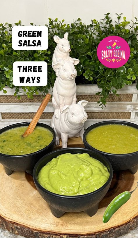 Creamy Green Salsa Recipe, Creamy Salsa Verde, Green Salsa Recipe, Mexican Sauces, Taco Sauce Recipes, Salsa Easy, Steak Dinner Recipes, Mexican Salsa Recipes, Latino Food