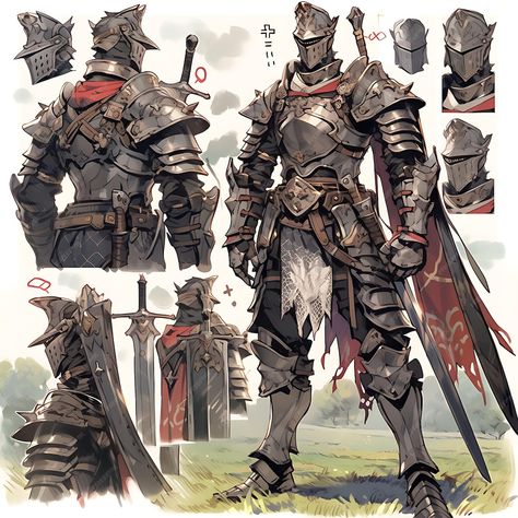 Medieval Armor Concept Art, Male Fantasy Armor, Armour Drawing Reference, Anime Knight Art, Knight Armor Art, Fantasy Armor Art, Knight Armor Design Male, Knight Manhwa, Knight Character Design