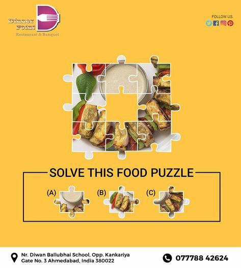 Food Puzzle, Puzzle Food, Solve The Puzzle, Food Videography, Ads Creative Advertising Ideas, Social Media Branding Design, Pizza Design, Creative Advertising Design, Food Menu Design