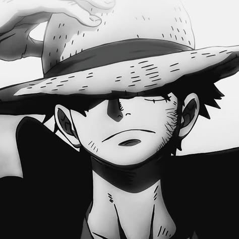 Luffy Pfp Black And White, Anime Icon Black And White, Dark Luffy, One Piece Pfp Manga, Luffy Pfp Manga, Luffy Dark, Luffy Black And White, Anime Pfp Black And White, Black And White Anime Pfp