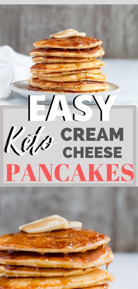 Keto Cream Cheese Pancakes, Best Keto Pancakes, Keto Cream Cheese, Cream Cheese Pancakes, Low Carb Pancakes, Postre Keto, Keto Cream, Cheese Pancakes, Keto Diet Breakfast