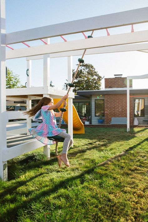 Outdoor Jungle Gym, Kids Jungle Gym, Backyard Jungle Gym, Upstate House, Barn Remodel, White Exterior Paint, Ultimate Backyard, Family Backyard, Jungle Gym