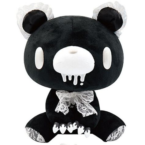 Black Gloomy Bear Pfp, Black Gloomy Bear, Gloomy Bear Plush, Gloomy Bear, Bear Artwork, Steampunk Mask, Bear Cookies, Kawaii Goth, Cute Stationary