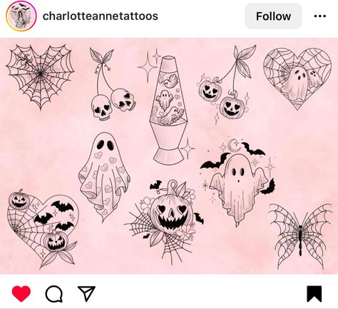 Traditional Tattoo Halloween, Spooky Flash, Halloween Tattoo Flash, Cute Halloween Tattoos, Halloween Flash, Pumpkin Tattoo, Goth Tattoo, Ghost Tattoo, Witch Tattoo