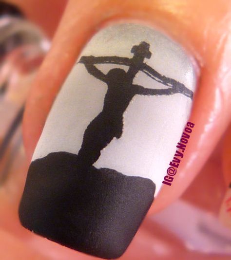 #macronails #macromanis #easternails #jesus #goodfriday #semanasanta #crucificación Jesus Nails Designs Faith, Easter Cross Nails, Jesus Nails Designs, Christian Nails Designs, Christian Nail Art, Christian Nails, Jesus Nails, Cross Nails, Easter Nail Designs